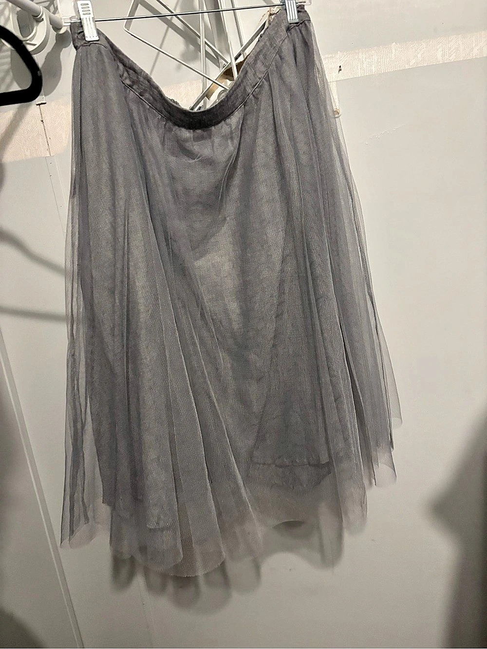 Lauren Conrad Midi Tulle Skirt Gray XL Like New